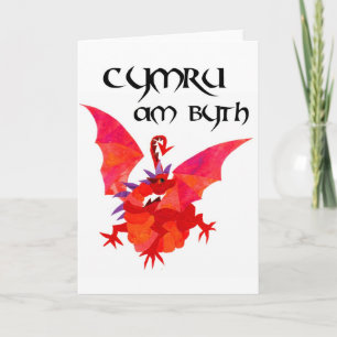 'Wales Forever!' Cartão de Saudação Red Dragon