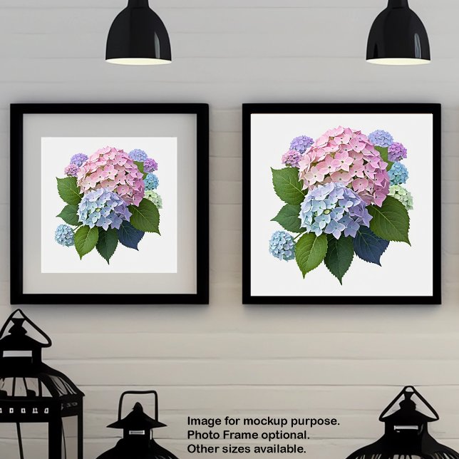 Wall Art Botanic Hydrangeas Floral Poster (Criador carregado)