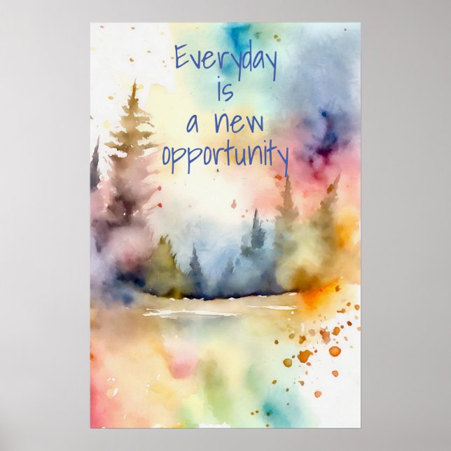 Wall Art Motivation Watercolor Poster 3 (Frente)