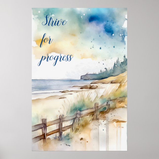 Wall Art Motivation Watercolor Poster 4 (Frente)