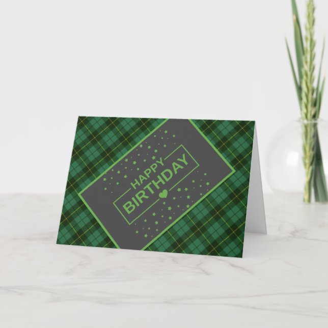 Wallace Green Tartan - Cartão de Aniversário (Frente)
