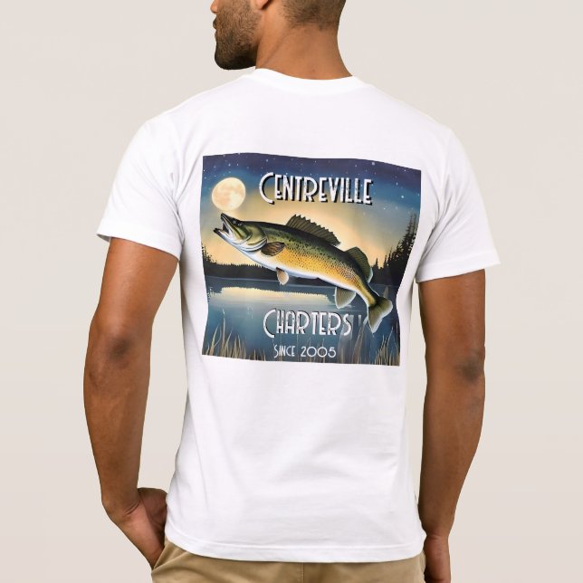 Walleye Pike, Water and Moon Memorial T-Shirt (Verso)