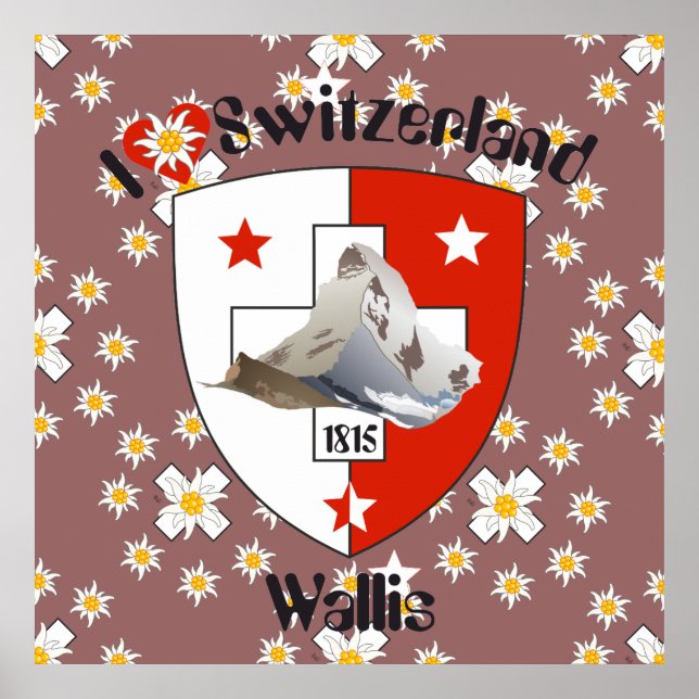 Wallis Valais Schweiz Suisse Poster (Frente)