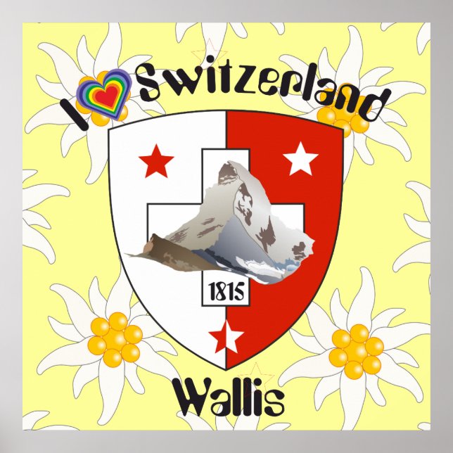 Wallis Valais Schweiz Suisse Poster (Frente)
