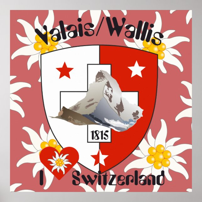 Wallis Valais Schweiz Suisse Poster (Frente)