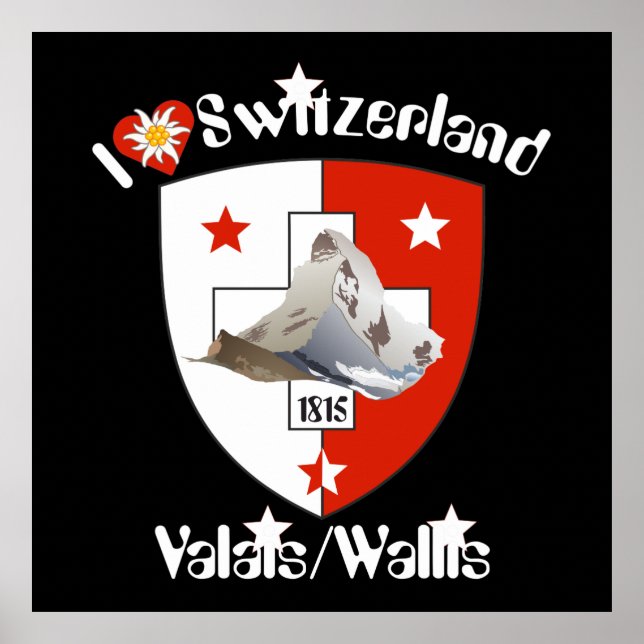 Wallis Valais Schweiz Suisse Poster (Frente)