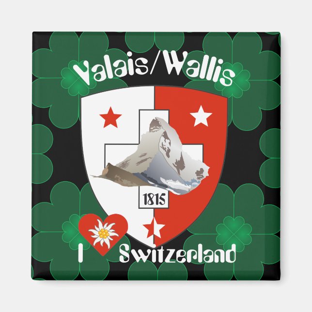 Wallis Valais Suíça Suisse íman (Frente)