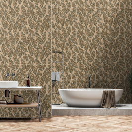 Wallpaper de Padrão do Earthy Boho Leaf