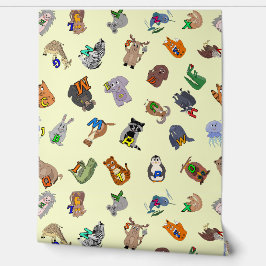 Wallpaper Educational print with a fun animal alph