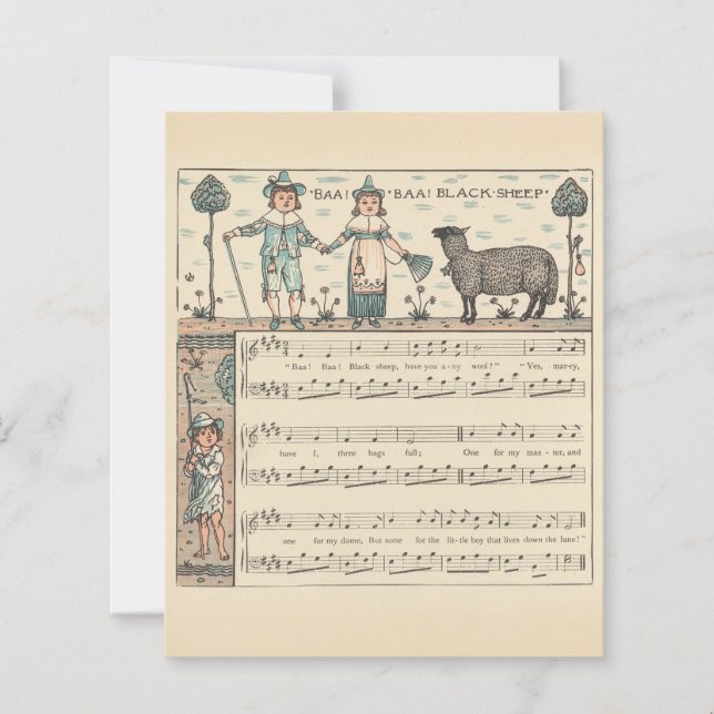 Walter Crane Baa Baa Ovelha Negra Rima Infantil (Frente)