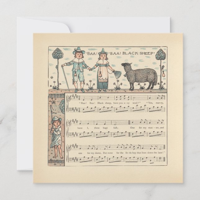 Walter Crane Baa Baa Ovelha Negra Rima Infantil (Frente)