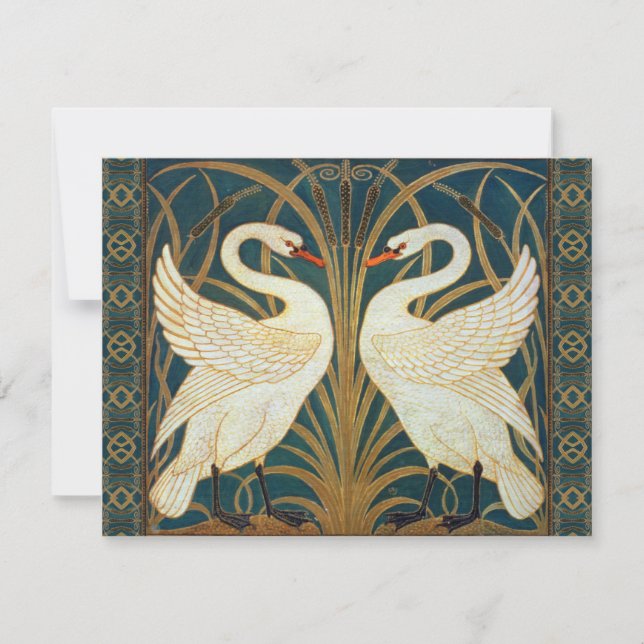 Walter Crane Swan, Rush E Iris Art Nouveau (Frente)