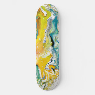 Waltz através de 1 Ouro Abstrato azul skateboard