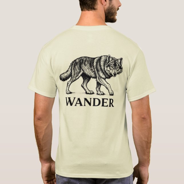 “Wander” Wolf Graphic T-Shirt – Lone Wolf Adventur (Verso)