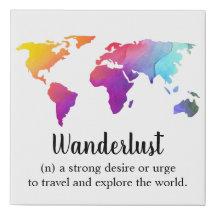 Wanderlust/design colorido do mapa do mundo