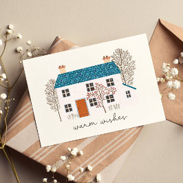 Warm Deseja Cartão de Férias Não Denominado Dobrad