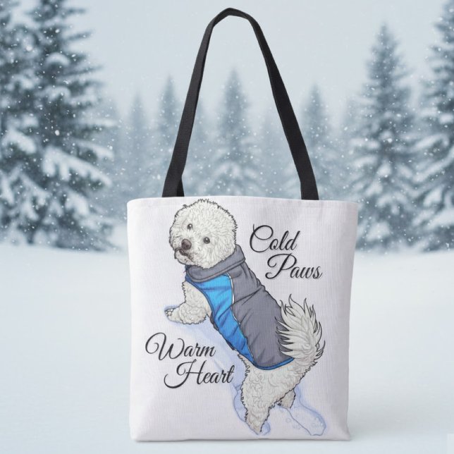 Warm Heart Snow Bichon Tote (Criador carregado)