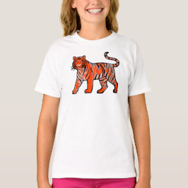 Warm Orange Tiger Kids T-Shirt – Cute Wild Animal