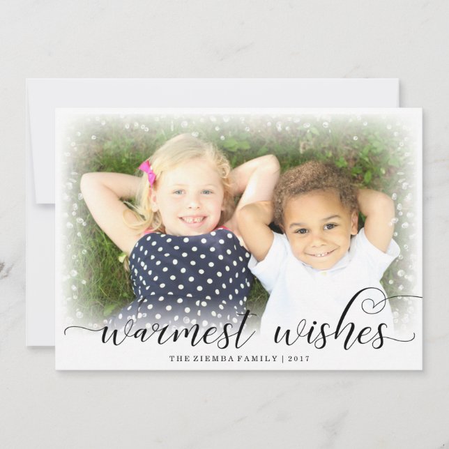 Warm Wish Snow Natal Holiday Cartão com fotos (Frente)