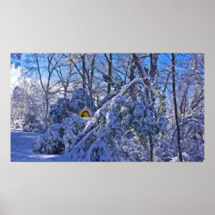 "Warning Sharp Bend" no Poster de neve