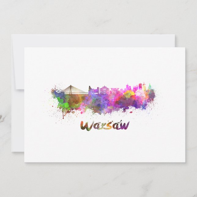 Warsaw skyline in watercolor (Frente)