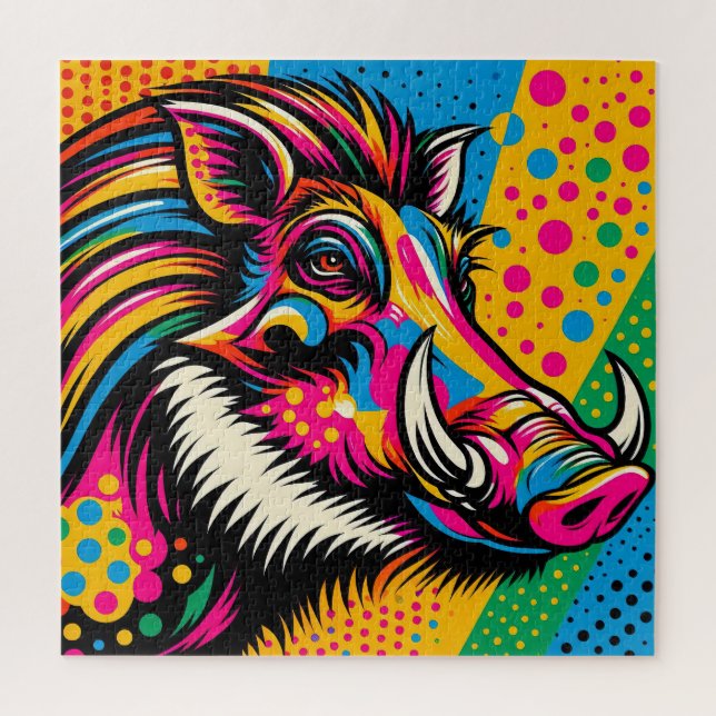 Warthog Pop Art 600 Piece Quebra-cabeça (Vertical)