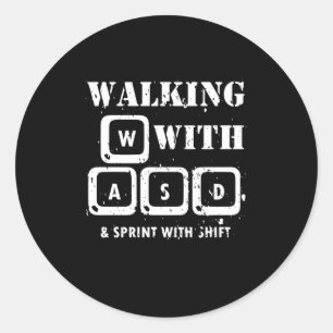 WASD - Adesivo de teclado do jogador de PC minimal