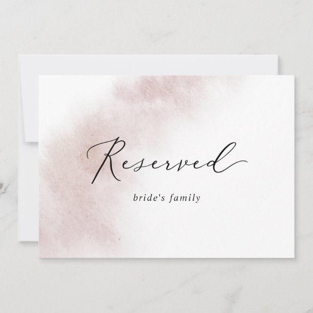 Wash de Aquarela | Blush Reserved Sign (Frente)