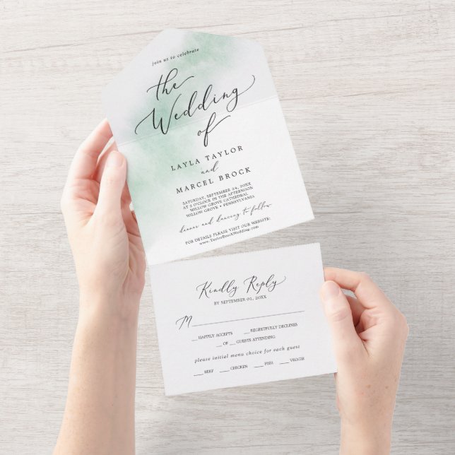 Wash de Aquarela | Casamento Verde (Aba destacável)
