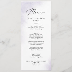 Wash de Aquarela   Menu Janto Casamento Roxo