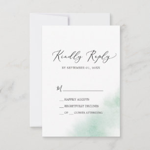 Wash de Aquarela Placa RSVP Simples Verde