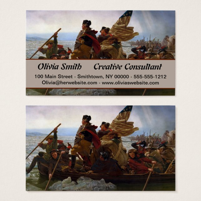 Washington Cruzando o Delaware Arte (Frente & Verso)