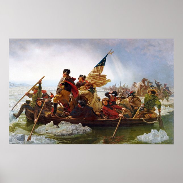 Washington cruzando o Poster de Delaware (Pequeno) (Frente)