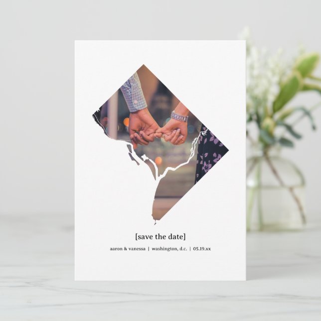 Washington, D.C. Salve o Cartão com fotos de Data (Em pé/Frente)