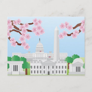 Washington DC com cartão postal Cherry Blossoms