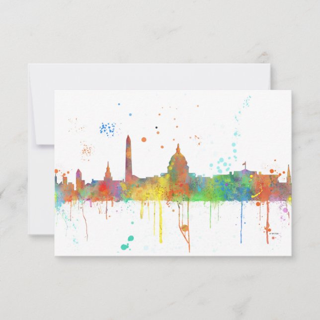 WASHINGTON DC SKYLINE MCLR - cartão de convite/res (Frente)