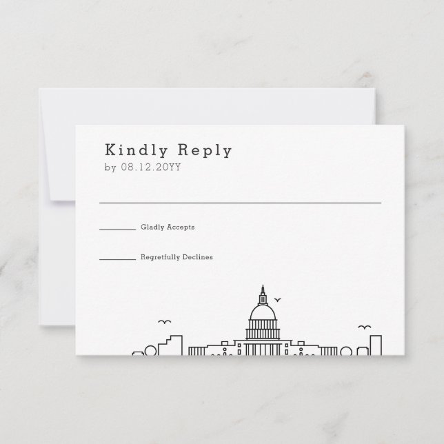 Washington DC Wedding | RSVP Skyline Estilizado (Frente)