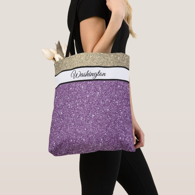 Washington Faux Glitter Tote Bag (Close Up)