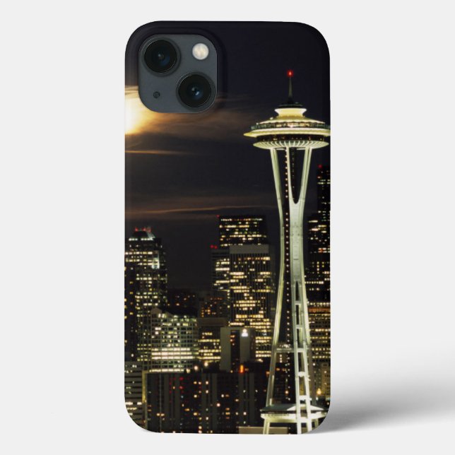 Washington, Seattle, Silhueta noturna da cidade a  (Verso)