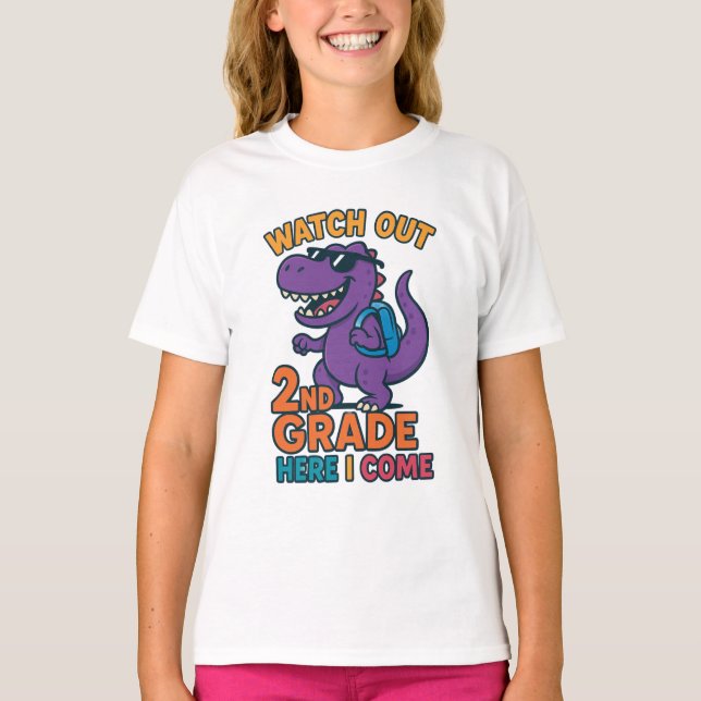 Watch Out 2nd Grade Here I Come Kids T-Shirt (Frente)