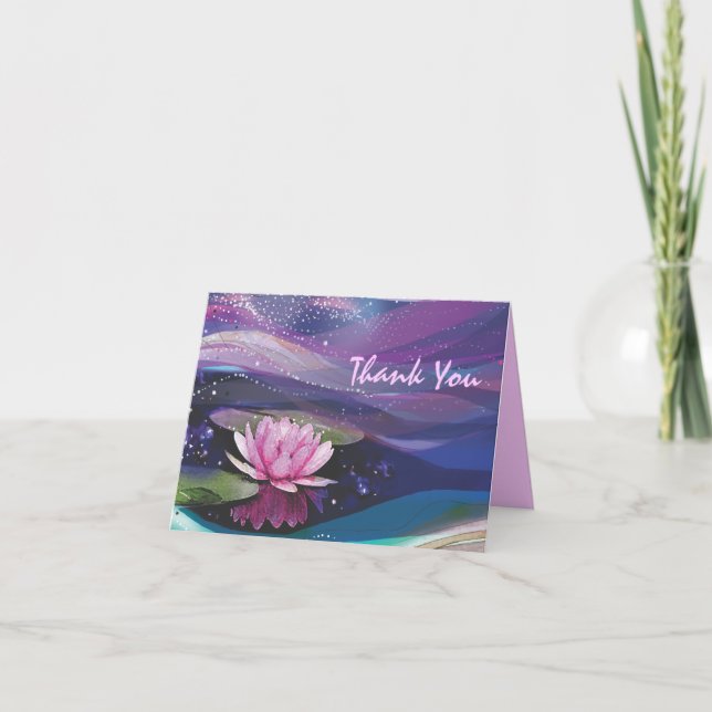 WATER LILLY Bat Mitzvah Cartões de agradecimentos (Frente)