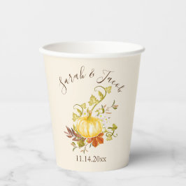 Watercolor Autumn Pumpkin & Leaves