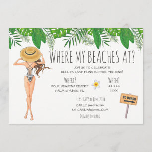 Watercolor Bachelorette Beach Convite de festas