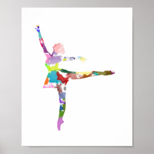 Watercolor Ballerina Poster