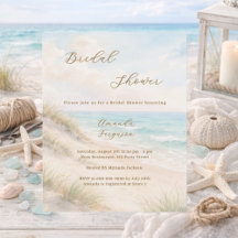 Watercolor beach coastal Bridal Shower invitation