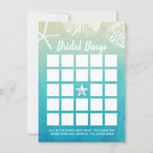 Watercolor Beach Seasheles Bridal Bingo Game
