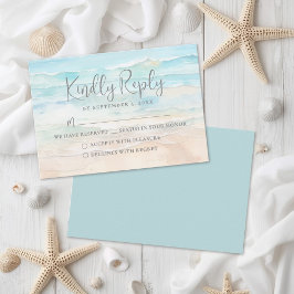 Watercolor Beach Wedding RSVP Reply Card
