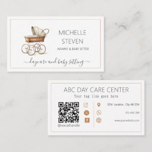 Watercolor Bebê berço Cartão de visita