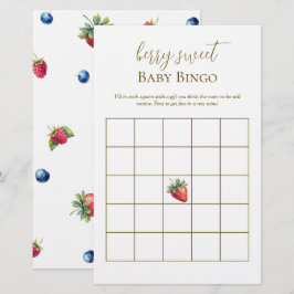 Watercolor Berry Sweet Chá de fraldas Bingo Game