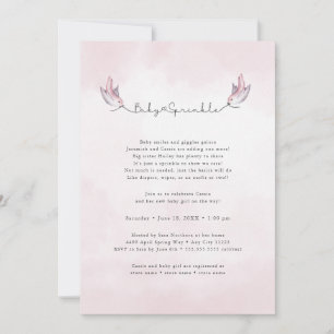 Watercolor Birds bebê sprinkle convite